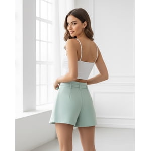Flix Spa - Falda Short Mujer Formal Con Cinturón