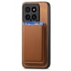 thumbnail image 2 of Funda de Cuero Magnética con Tarjetero para Xiaomi 14 Cubierta Delgada Marrón, 2 of 5