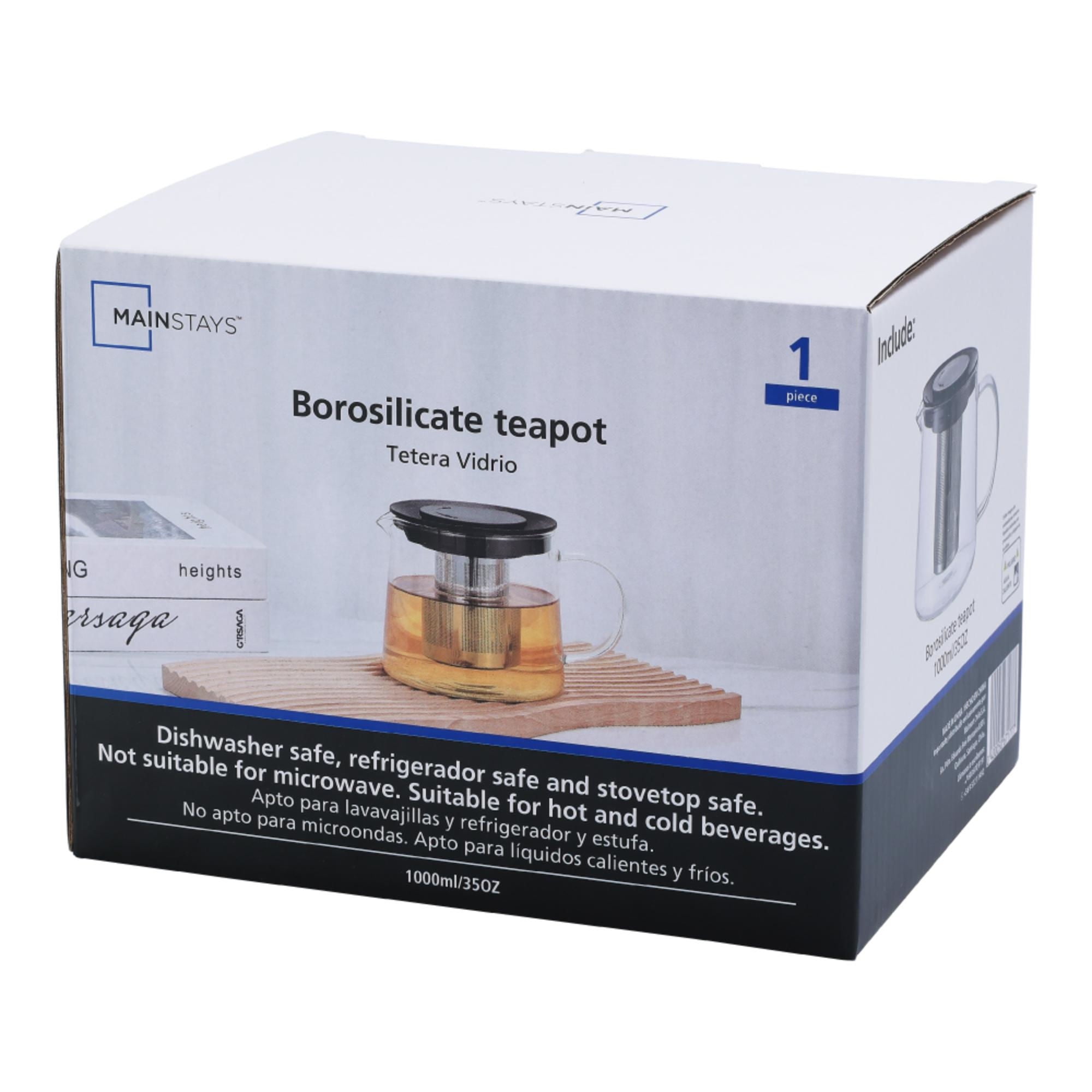 Mainstays - Tetera De Vidrio Filtro Transparente
