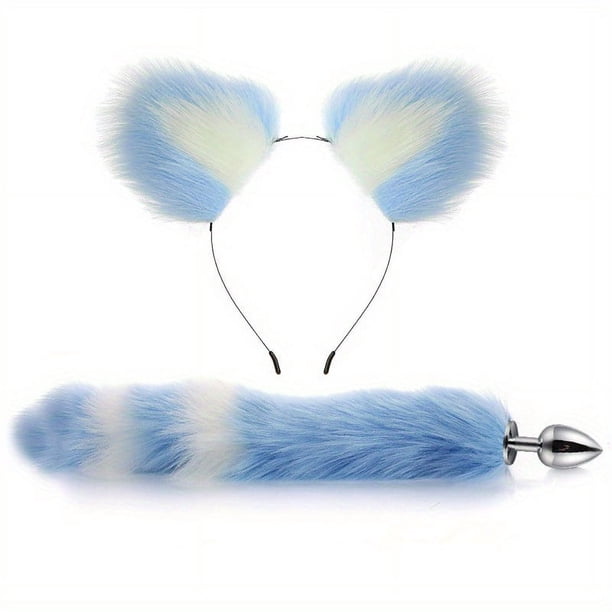 2pcs Set Sexy Anal Plug Toy, Fox Tail Design Sex Toys For Orgasm Pleasure For Men Women Couple