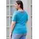 thumbnail image 3 of Top de Manga Corta con Rayas Turquesa Talla 1XL, 3 of 5