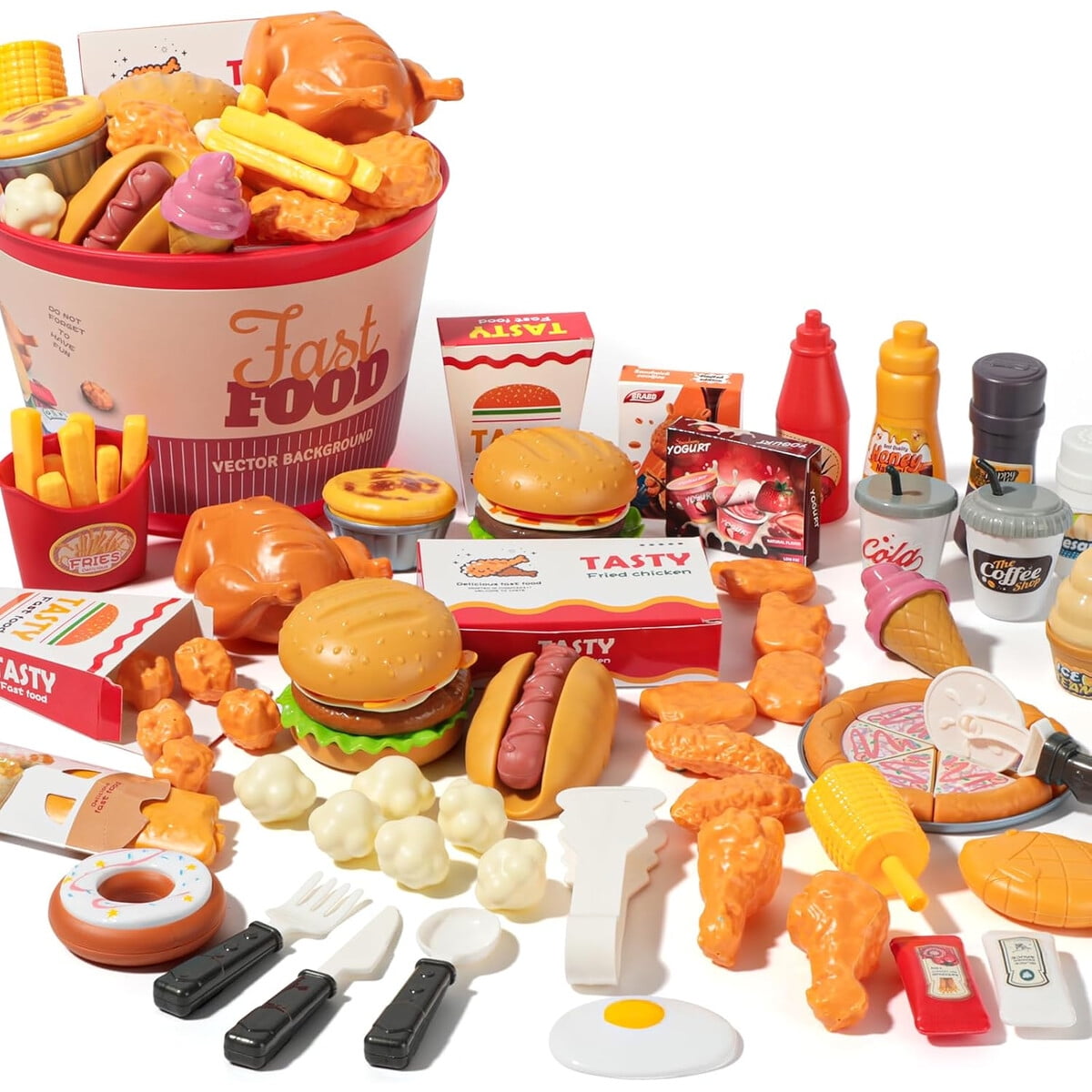 Set De Comida Juguete Hydeem 80 Piezas Cocina Niños