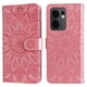 thumbnail image 2 of Funda tipo cartera FOXDOCK para OPPO Reno 13F , diseño girasol en relieve, cuero PU, cierre magnético, soporte y tarjetero, 2 of 5