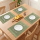 thumbnail image 3 of Juego de 6 Manteles Individuales de Casa de Campo para Decoración de Mesa de Comedor Interior, Lavables, con Flecos, Verde, 45*30cm, 3 of 6