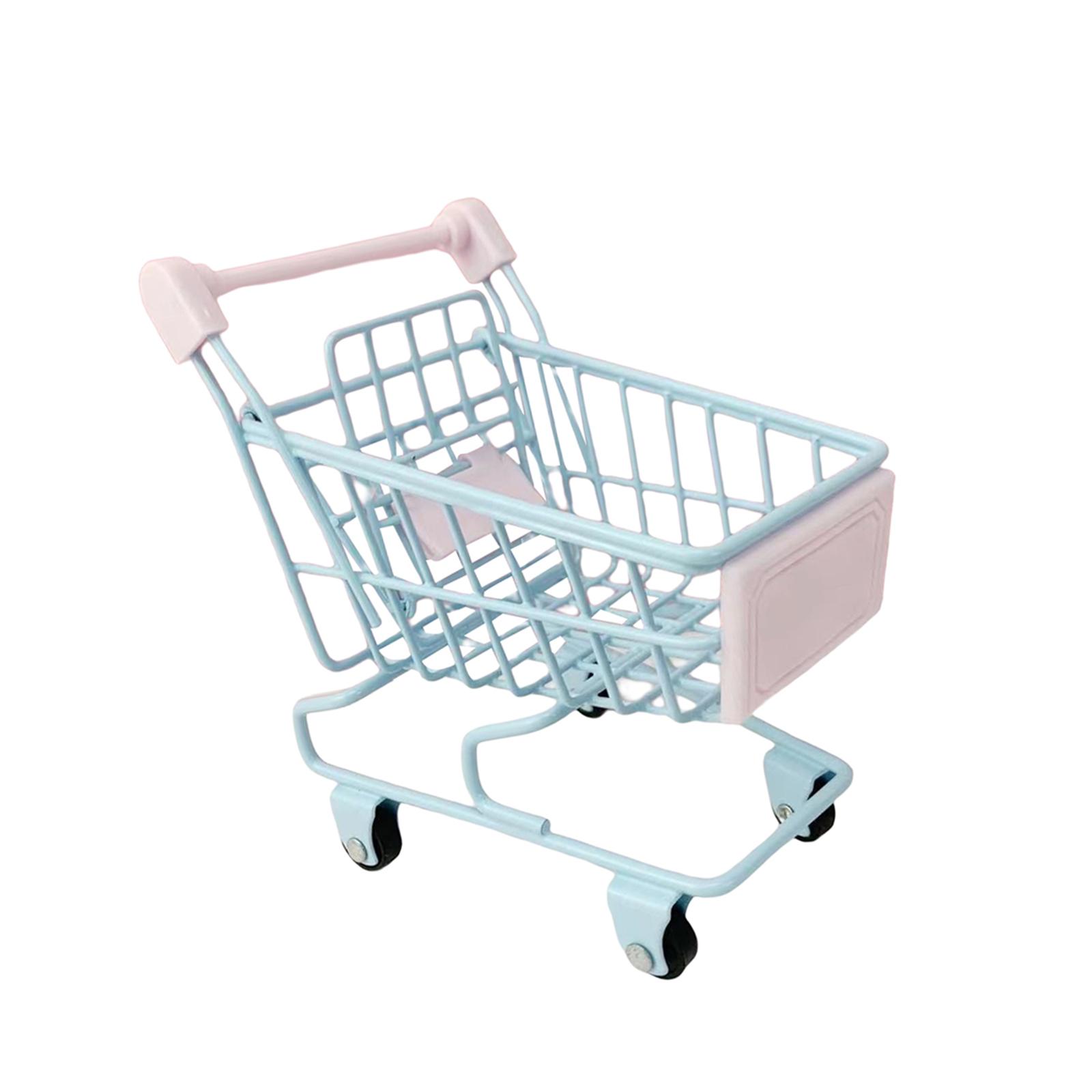 Magideal - Carrito De Compras Para Niños, Juguetes, Ruedas , Portalápices, Mini Tienda, Carrito De Compras, Juguete Para Niñas Y Niños, Regalo De , Azul