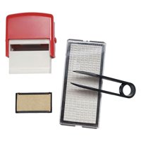 Bothyi - Sello De Goma Autoentintado, Sello Compacto De Dirección Para Codificación De Notario, Contabilidad, Rojo