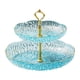 thumbnail image 4 of Bandeja De Placa De Fruta Elegante Para Servir Platos Para Servir Para Fiestas Boda De Vacaciones 2 Niveles Azul, 4 of 5