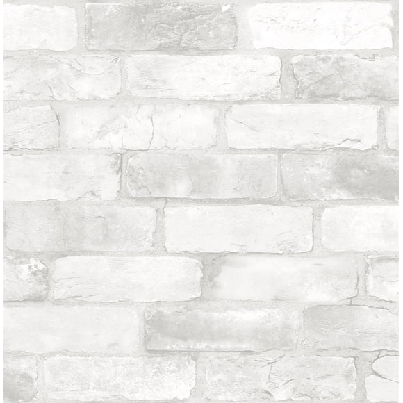 Papel tapiz NuWallpaper Loft Brick autoadherible blanco