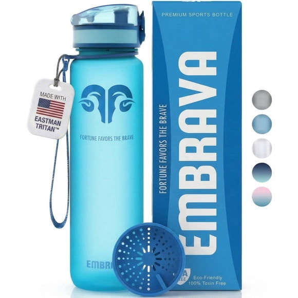 Botella Embrava 1 L Azul Puro con Tapa Abatible