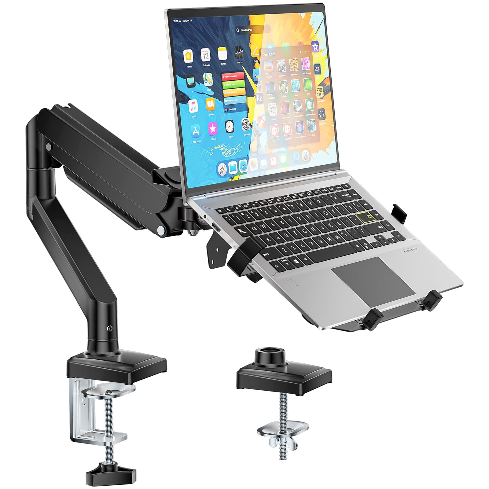 Soporte De Escritorio Para Ordenador Portátil Y Monitor Wali, Bandeja Ajustable De 43,7 Cm