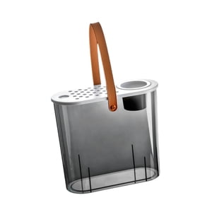 Bothyi - Cubo De Basura Cubo De Drenaje De Heces De Té Transparente Para El Hogar Oficina Sala De Estar Gris