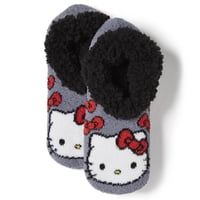 Calcetines Tipo Pantuflas Hello Kitty De Piel De Peluche Para Mujer Con Antideslizantes