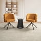thumbnail image 3 of 270° Swivel Home Office Desk Chairs Set of 2,Modern Dining Chairs, Upholstered Bedroom Chairs with Metal Base,Makeup Chair for Vanity, for Living Room, Bedroom,Study Room,Dining Room(Orange), 3 of 3