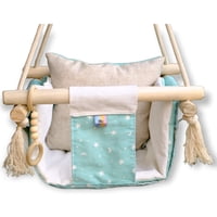 Ludisens - Columpio Ergonómico De Algodón, Modelo Colcha Jade Luna Hasta 35 Kilos