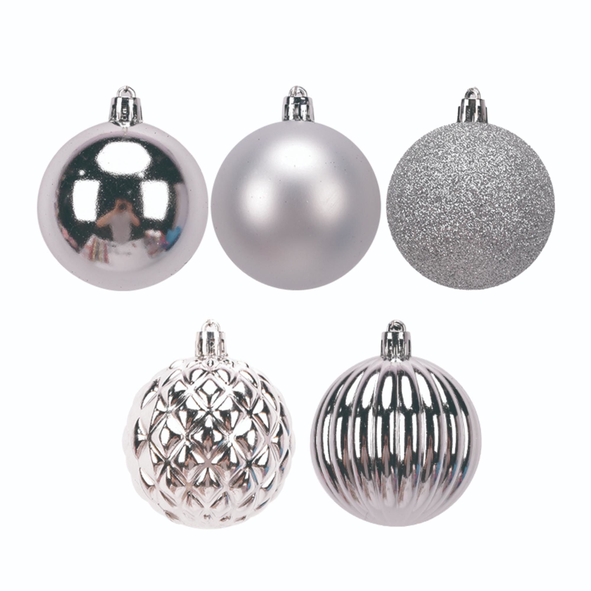 Set De 12 Esferas 6 Cm Plateadas, 1 Un Holiday Time
