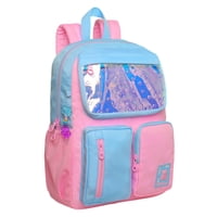 Mochila Infantil Niña Funny Color Block Celeste Head
