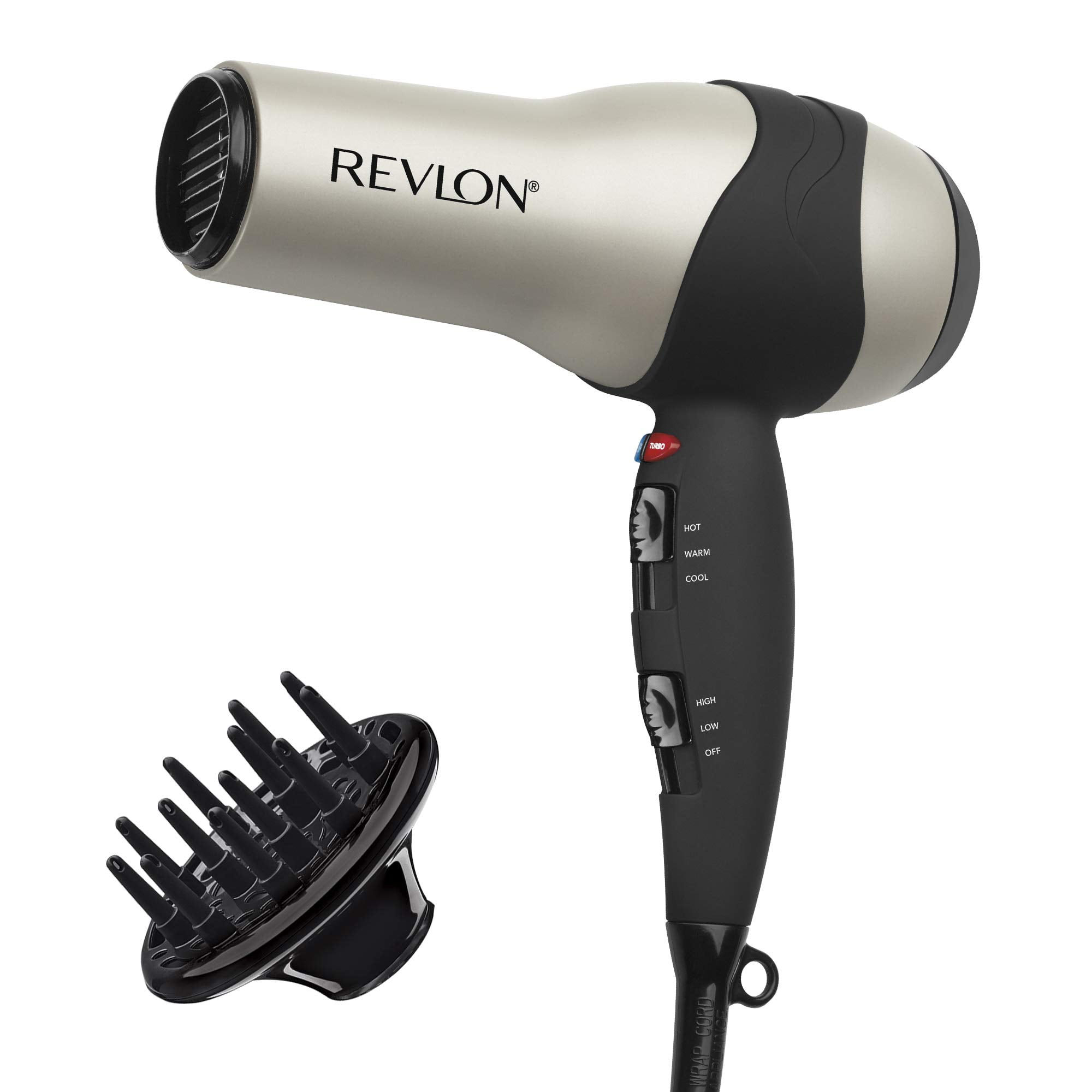 Secador De Pelo Revlon Turbo 1875w Ionic Cerámico Plateado