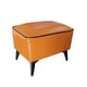 thumbnail image 2 of Taburete reposapiés otomano rectangular eco cuero caramelo, 2 of 8