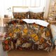 thumbnail image 1 of Golden Butterfly Black Quilt Duvet Cover Set Doona Cover Bedclothes3-Piece Bedding Set, 1 of 5