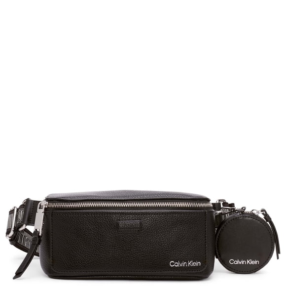 Riñonera Calvin Klein Millie Negra con Detalles Plateados