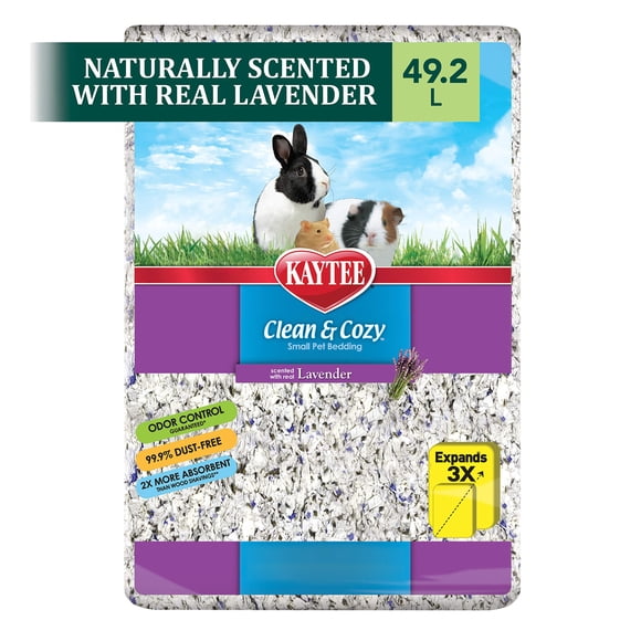 Ropa de cama Kaytee Clean & Cozy Lavender de 49,2 litros para mascotas pequeñas