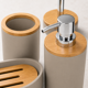 thumbnail image 5 of Set De Baño Completo 6 Piezas De ABS Y Bambu Con Basurero Dispensador Y Escobilla Color Taupe, 5 of 8