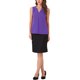 thumbnail image 2 of INSPIRE CHIC Blusa de Chifón sin Mangas con Cuello en V para Oficina de Mujer XS Púrpura, 2 of 6