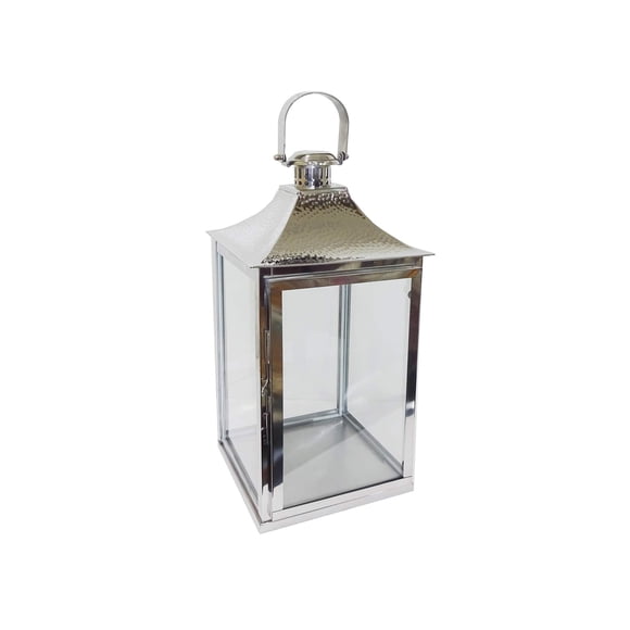 Farol para velas Decozen con cristal grande de color marrón, juego de 4