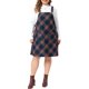 thumbnail image 2 of Agnes Orinda Disfraces de Halloween para Mujeres Tallas Grandes Vestido Pichi a Cuadros de Escuela Universitaria Midi Sin Mangas con Tirantes Ajustables Vestido con Bolsillos 3X Azul Oscuro, 2 of 6