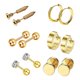 thumbnail image 5 of 6 Pares De Tachuelas Para El Oído Curve Barbell Helix Inoxidable Piercing Ear Jewelry Gold, 5 of 5