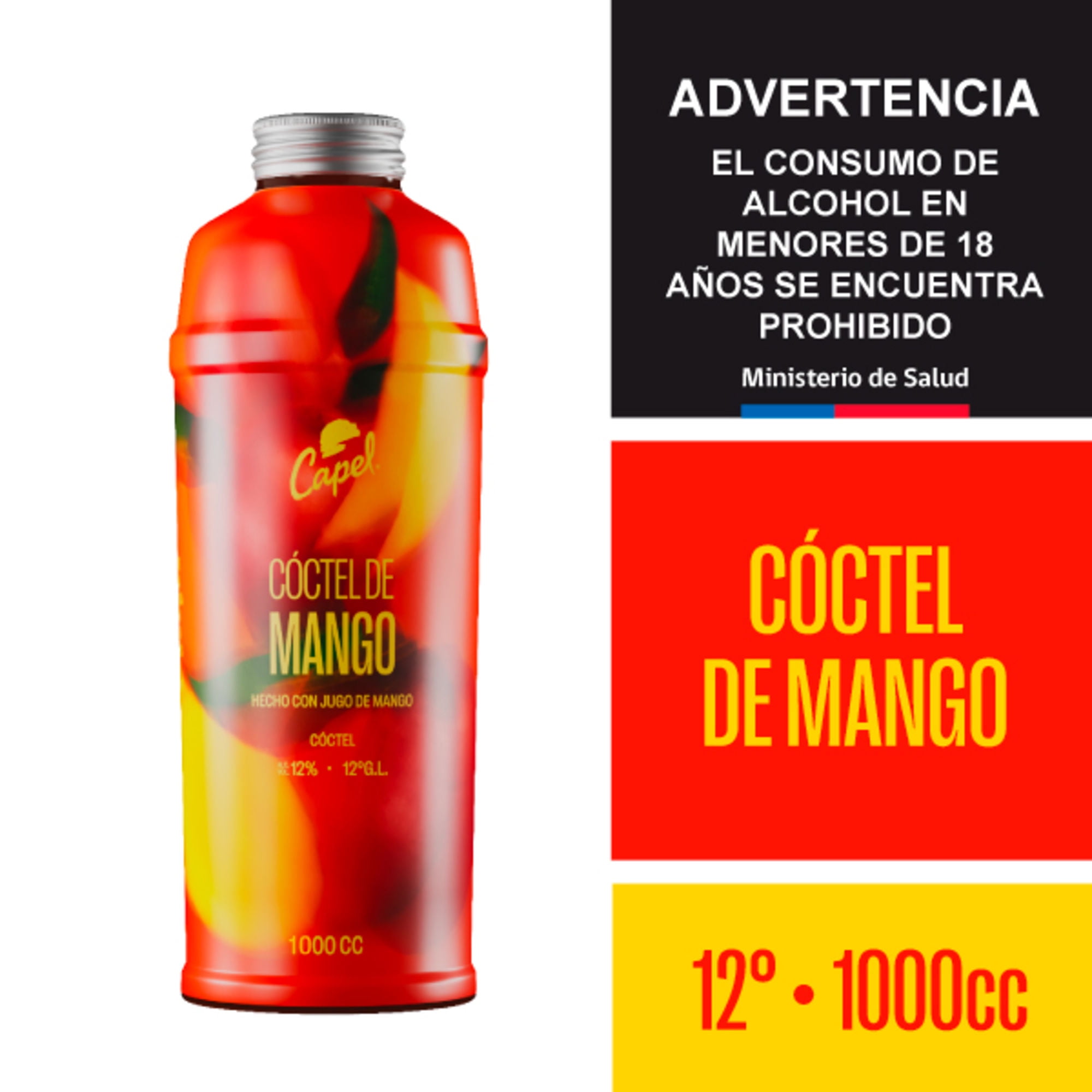 Cóctel Pisco Sour Mango 12° Botella 1 L Capel