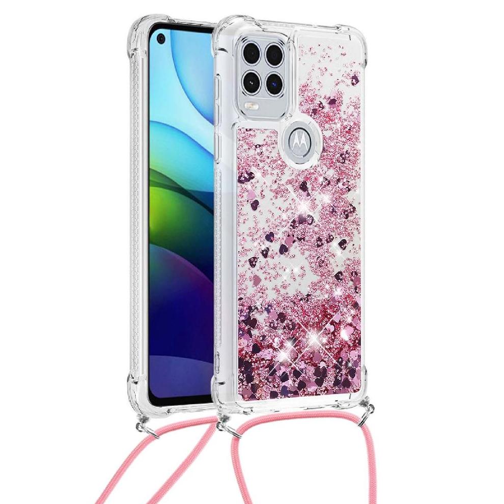 Funda Foxdock Para Motorola Moto G Stylus 2021 5G Con Cuerda Ajustable, Brillo Líquido, Protección Antigolpes Y Lente – Ideal Para Regalo
