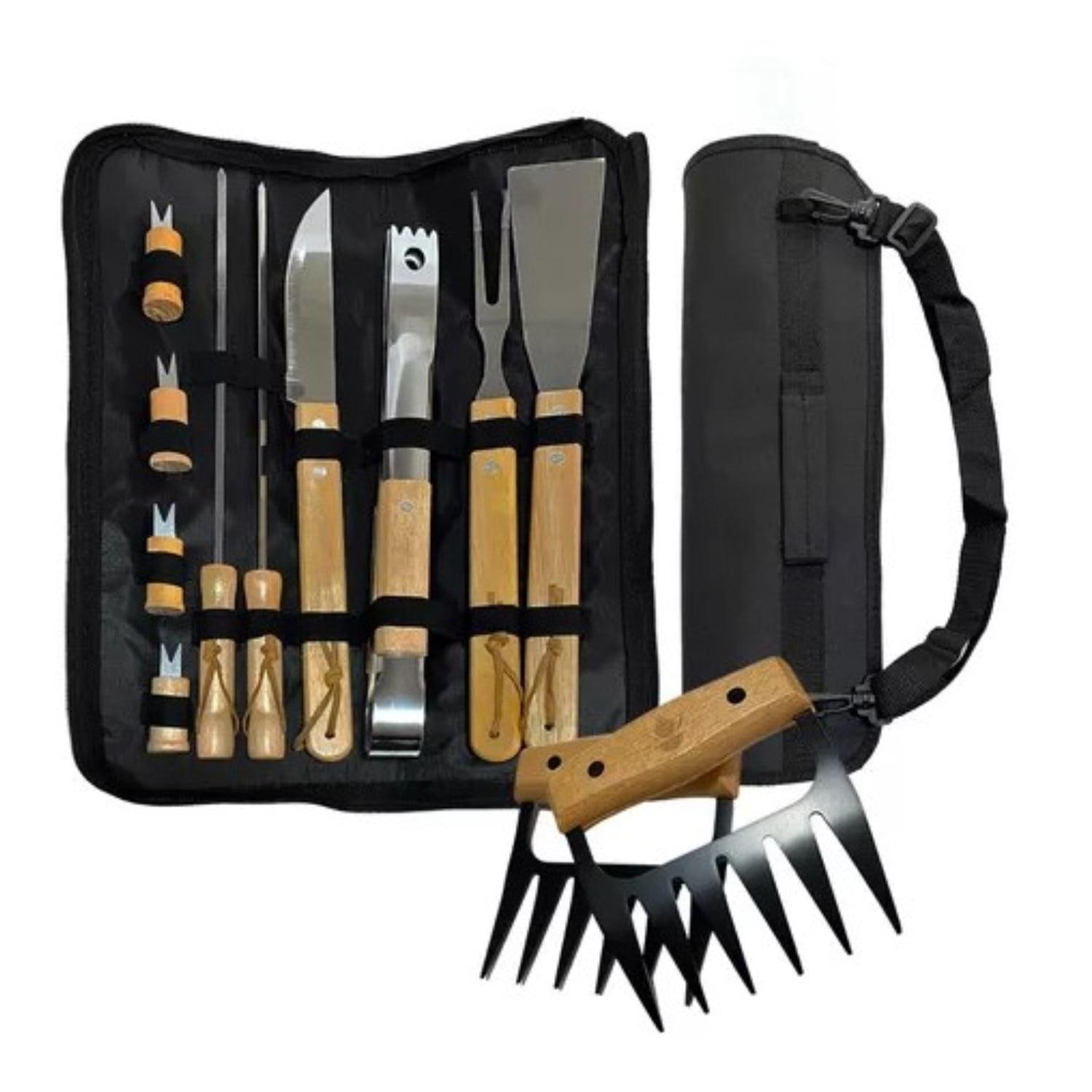 Citohome - Pack Set Asado Parrilla 10 Uds + 2 Garras De Oso Inox