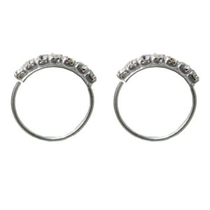 Genérico - Aros De Plata Piercing Con Banda Brillante - Plata