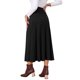 thumbnail image 3 of INSPIRE CHIC Falda de Mujer Suéter Línea A Otoño Invierno Elástica Cintura Alta Estirable Tejido de Punto Midi Falda XL Negro, 3 of 6