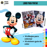 Macae - Libro Para Pintar Mickey Mouse Con Stickers