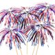 thumbnail image 1 of FATLODA 100 piezas de palillos de cóctel de 15 cm con diseño de fuegos artificiales, 1 of 9