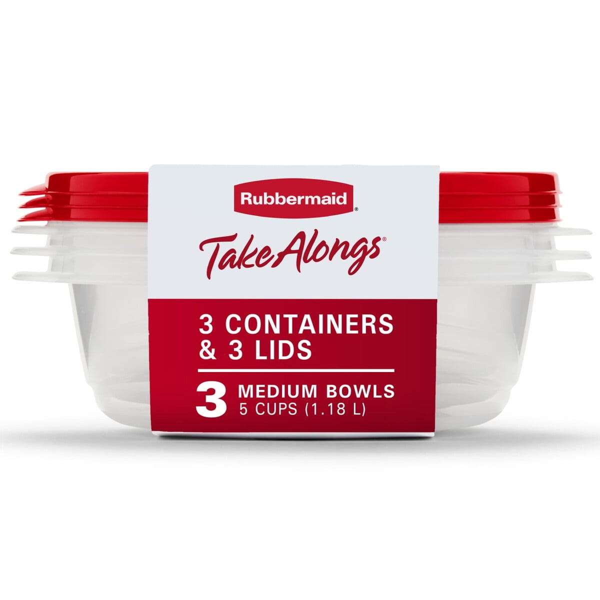 Contenedores Rubbermaid Takealongs 5 Tazas 3 Pack Rojo
