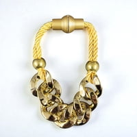 Pack De 02 Sujetadores Cadena Magnéticas Para Cortinas Dorado