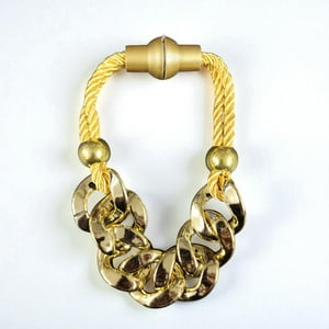 Pack De 02 Sujetadores Cadena Magnéticas Para Cortinas Dorado