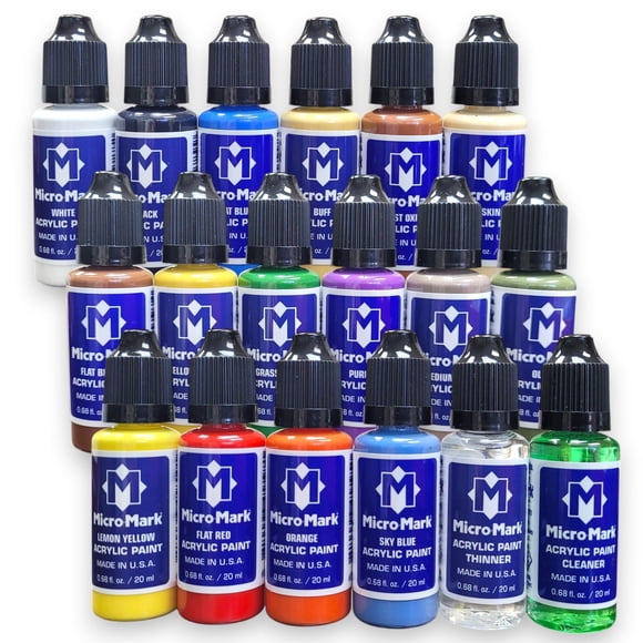Set de pinturas acrílicas Micro-Mark Basic Color Model 20 ml x18
