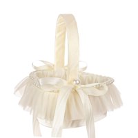 Magideal - Cesta De Flores Para Niña, Cesta De Boda, Decoración Multiusos Para Fiesta, Lazo De Satén Para Recepción De Aniversario, Centro De Mesa De Compromiso