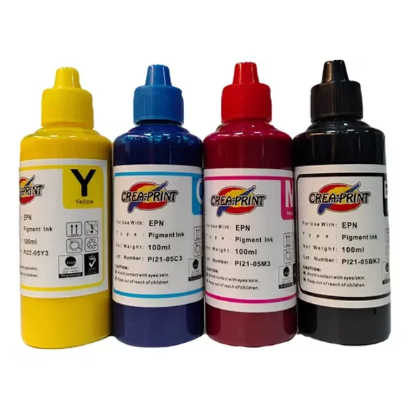 Tinta Pigmentada Amarillo Creaprint En Botella De 100cc Para Epson