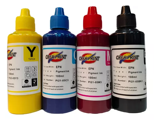 Tinta Pigmentada Amarillo Creaprint En Botella De 100Cc Para Epson