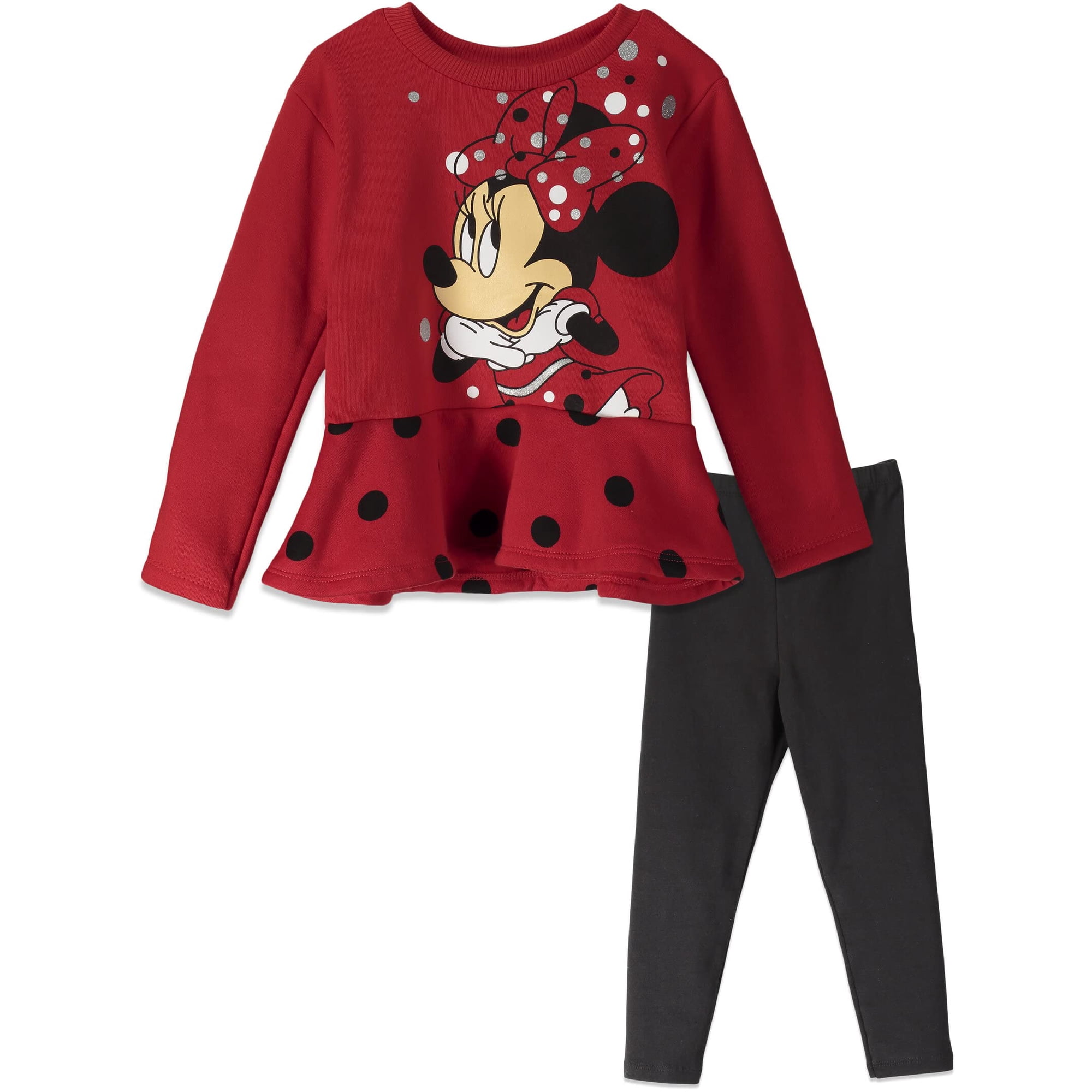 Conjunto Disney Minnie Mouse Para Niñas Pequeñas Con Sudadera De Forro Polar 3t