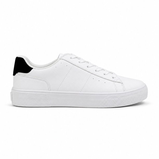 Zapatilla Urbana Hombre Ecocuero Negro-Blanco