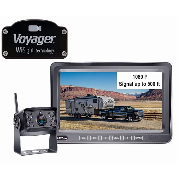 Cámara De Reversa Inalámbrica 1080p Con Monitor Dvr De 7