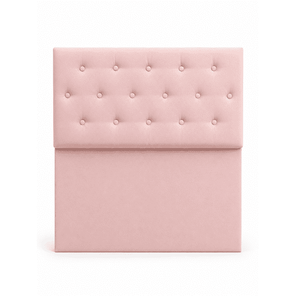 Respaldo de cama Botoné 1.5 Plaza felpa rosa claro