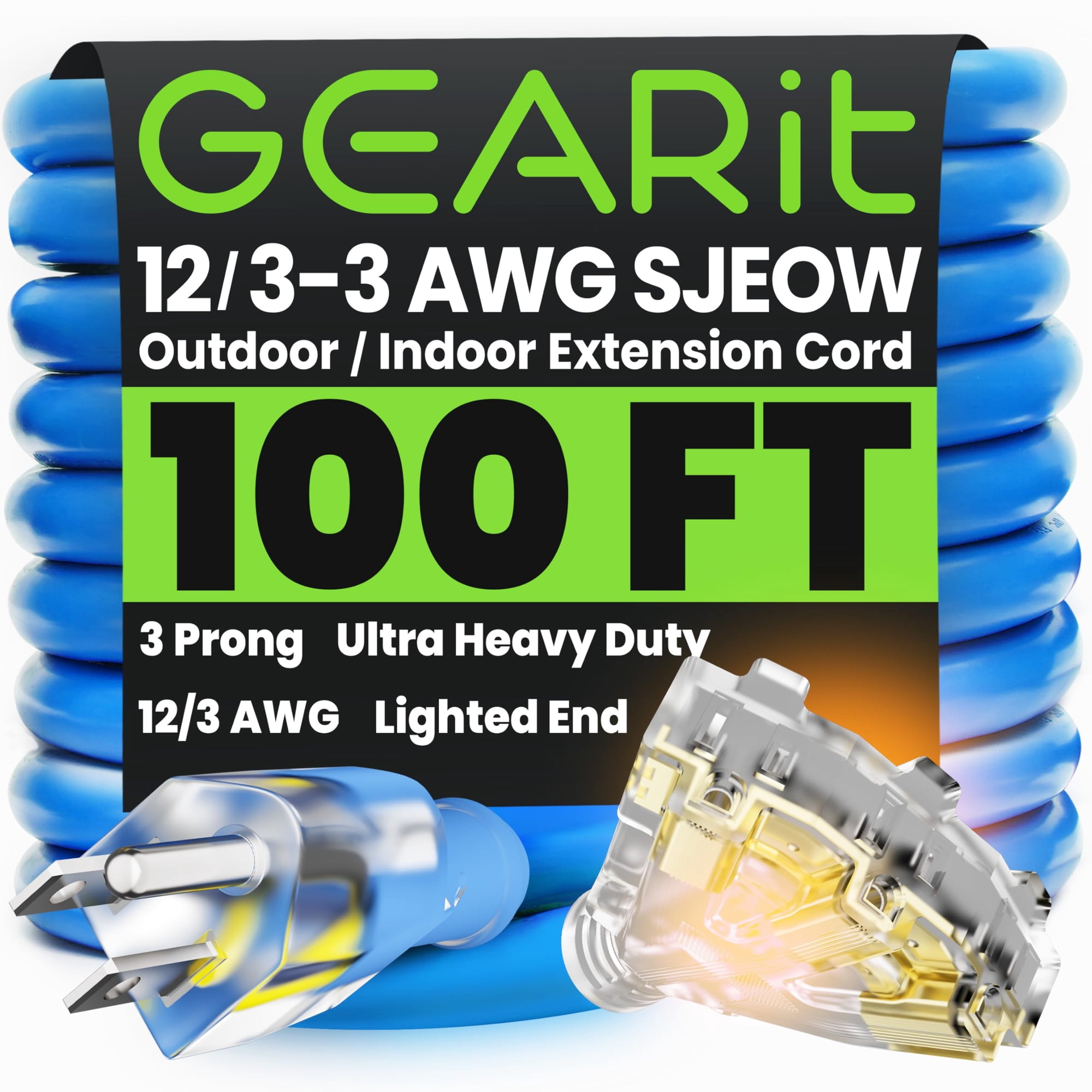 Cable De Extensión Gearit De 30 M, Calibre 12/3, Exterior/interior, 15 A, 125 V