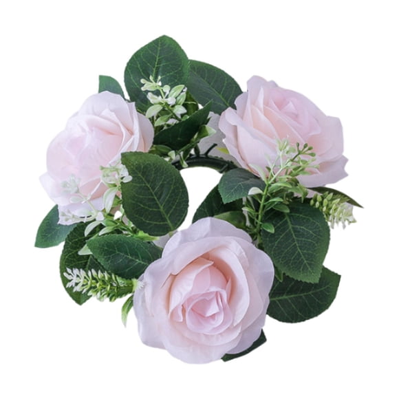 Velas De Rosas Artificiales Redondas 23cm Para Centros De Mesa Ventana Rosa Claro